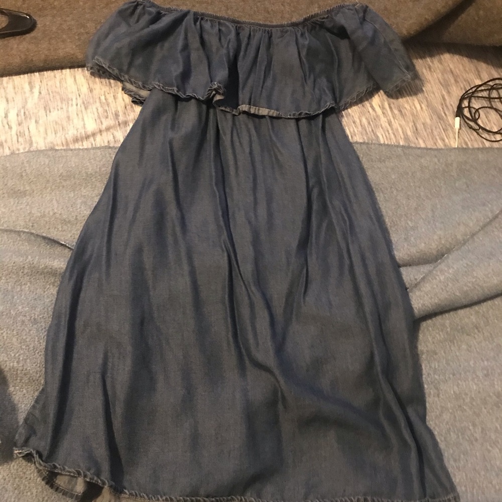 Off Shoulder Denim Dress